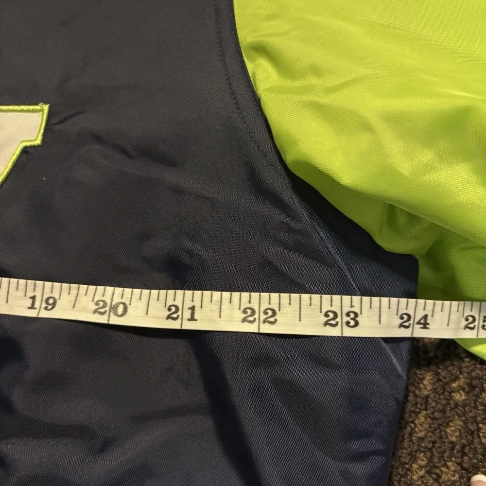 Supreme Team Varsity Jacket Navy Lime Green FW20 Script Logo NY Spellout Size M